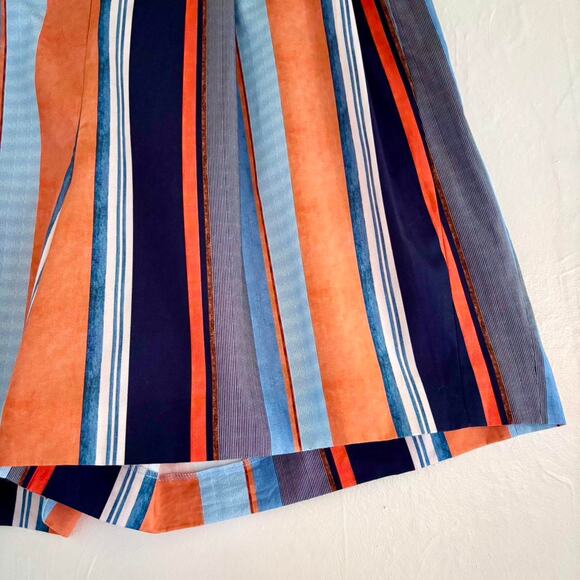 Akris Punto Blue & Orange Stripe Bermuda Shorts- Size 14 - Picture 5 of 7